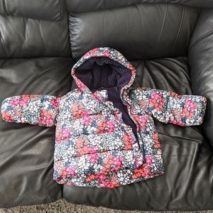 Baby Gap Winter Puffer Coat Jacket Floral 18- 24 M